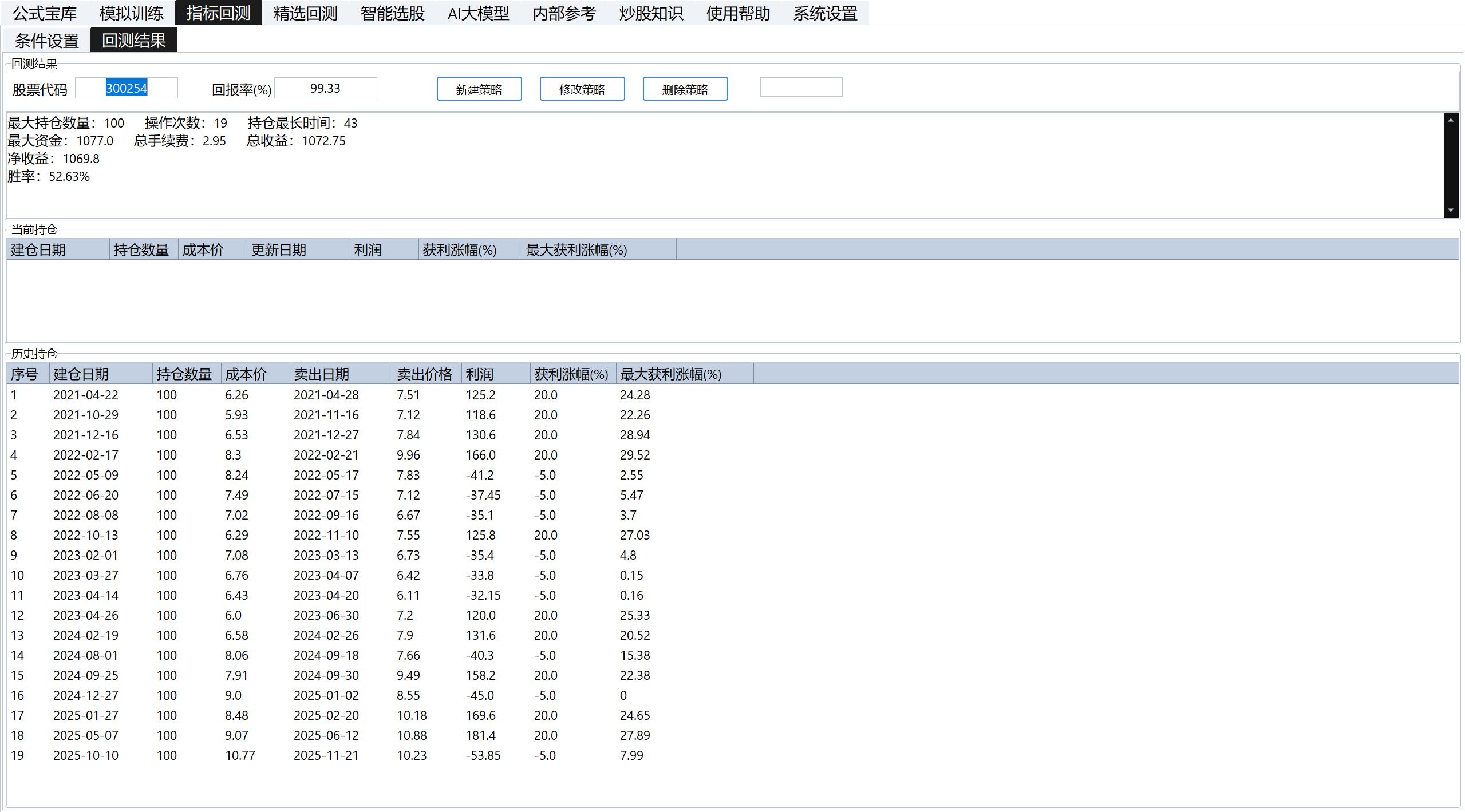 实用的波段公式回测_下影线选股公式_模拟训练效果分析